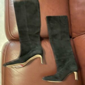 Black Suede Veronica Beard slide up boots